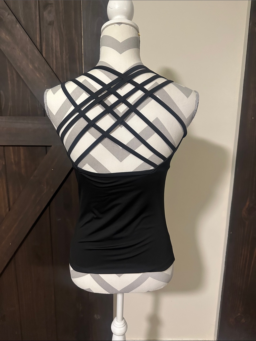 Women’s Black Strappy Back Tank Top
